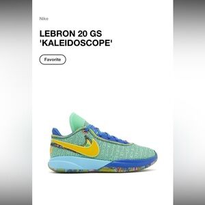 Nike Kids LeBron 20 GS Kaleidoscope Sneakers - Blue and Yellow